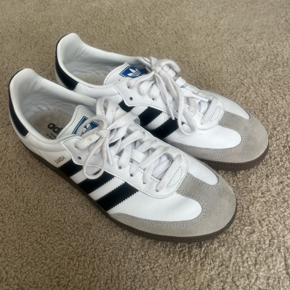 Adidas White and Black Sneakers Sleek Design